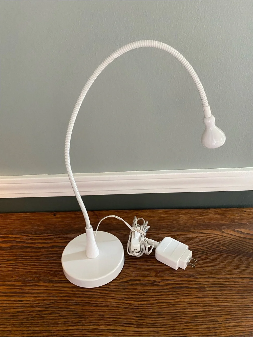 Vintage IKEA JANSJO LED White Desk Lamp - Flexible Gooseneck Lamp